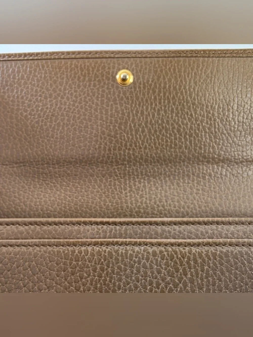 Gucci GG Marmont Taupe Continental Wallet Entrupy COA